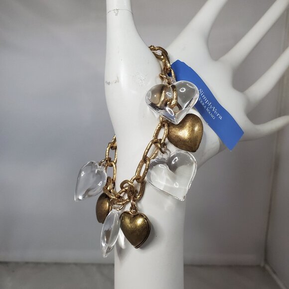 Simply Vera Vera Wang Gold-Tone Heart Charm Bracelet - Picture 2 of 5
